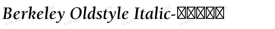 Berkeley Oldstyle Italic字体转换